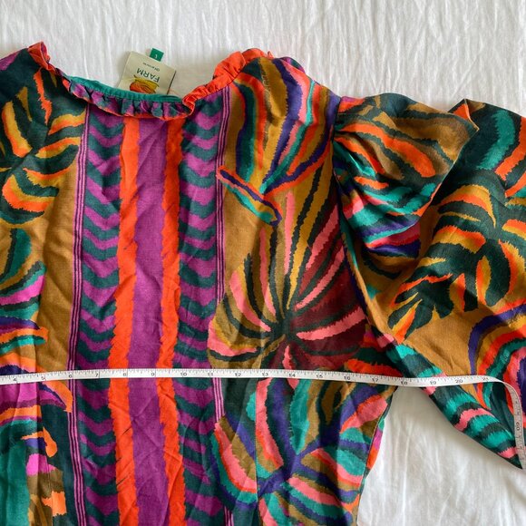Farm Rio Colorful Foliage Mini Dress (sz L) - Picture 11 of 12